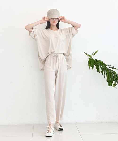 me+em select（ミームセレクト）の「【上下2点セット】さらさらビッグルームウェアSET（ルームウェア/パジャマ・レディース・イエロー/ブラック/ピンク/カーキ/ベージュ/アイボリー・FREE）」の15枚目の写真