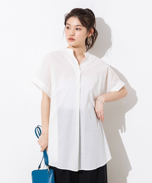 綿100%ローンバックシャンスキッパーチュニック