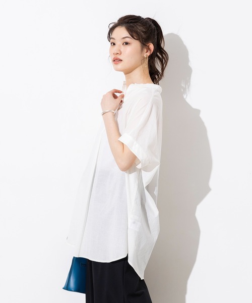 綿100%ローンバックシャンスキッパーチュニック