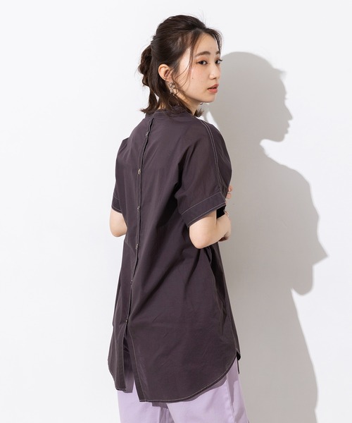 綿100%ローンバックシャンスキッパーチュニック