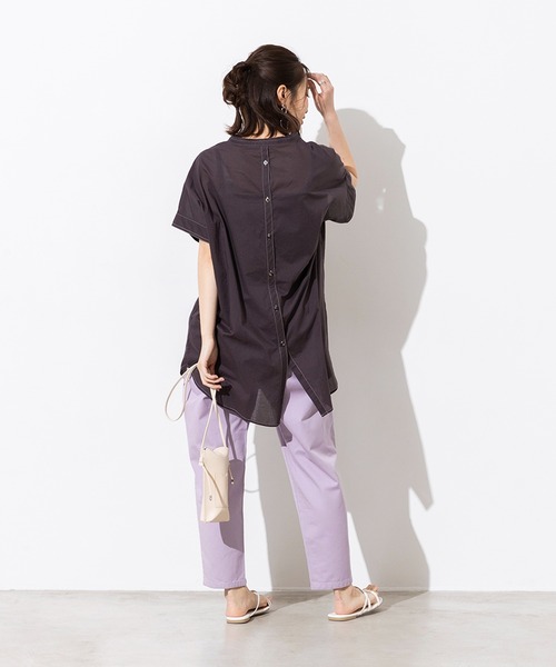 綿100%ローンバックシャンスキッパーチュニック