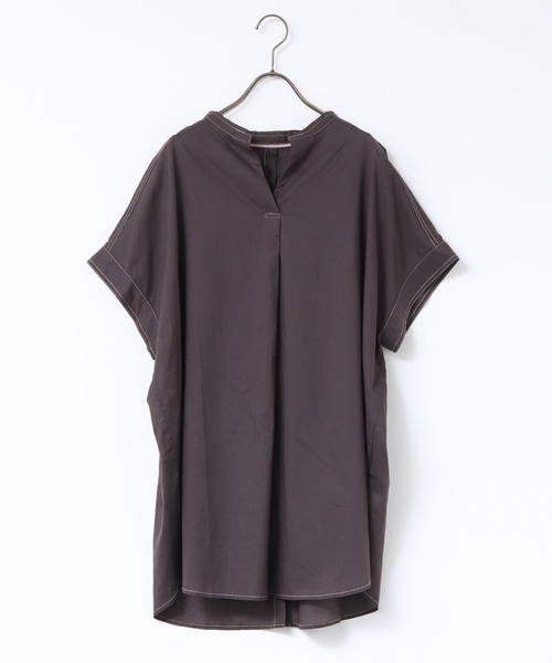 綿100%ローンバックシャンスキッパーチュニック