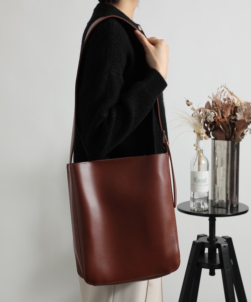 SETUP7（セットアップセブン）の「【SETUP7】ワンストラップトート KNF（トートバッグ・レディース・ブラウン/ブラック・FREE）」の3枚目の写真