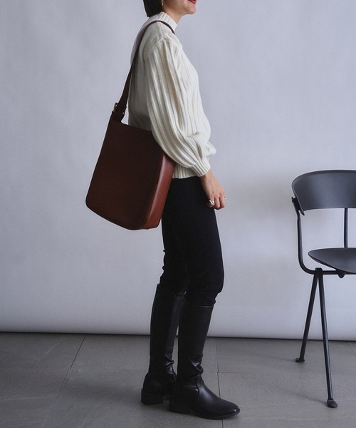 SETUP7（セットアップセブン）の「【SETUP7】ワンストラップトート KNF（トートバッグ・レディース・ブラウン/ブラック・FREE）」の8枚目の写真