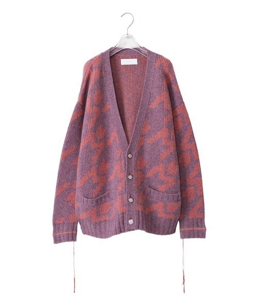 NEONSIGN(ネオンサイン)の「NEONSIGN ネオンサイン / MW PLOVERS QUILTED CARDIGAN プローバーズキルテッドルーズカーディガン オーバーサイズ / N1547(カーディガン/ボレロ・メンズ・ブラック×グレー/パープル系その他・44/46/48)」の2枚目の写真