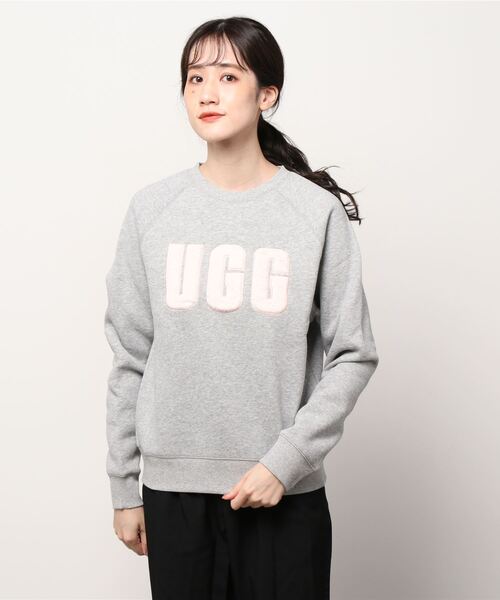 UGG（アグ）の「UGG Madeline Fuzzy Logo Crewneck / アグ マデリン ファジー ロゴ クルーネック（スウェット・レディース・ブラック/グレー/ピンク/グレー系その他・XS）」の3枚目の写真