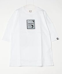 HIPANDA ハイパンダ メンズ BROコラボ キャラクタープリント&ワッペン付 半袖Tシャツ