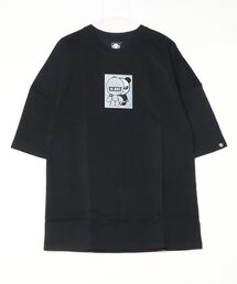 HIPANDA ハイパンダ メンズ BROコラボ キャラクタープリント&ワッペン付 半袖Tシャツ