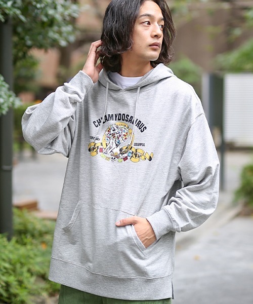 チチカカ(チチカカ)の「【ユニセックス】エリマキトカゲプルオーバー(パーカー・メンズ・ブラック/グレー・MEDIUM/LARGE)」の1枚目の写真