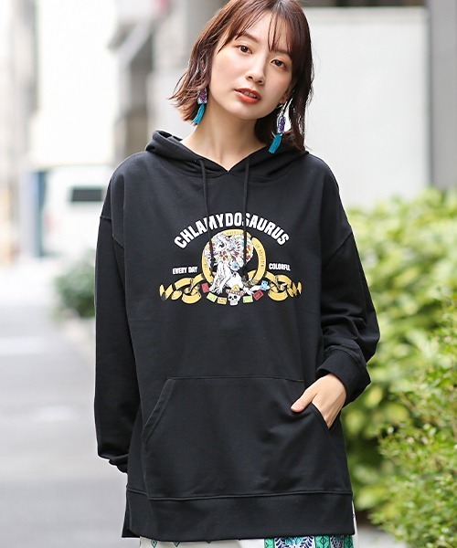 チチカカ(チチカカ)の「【ユニセックス】エリマキトカゲプルオーバー(パーカー・メンズ・ブラック/グレー・MEDIUM/LARGE)」の2枚目の写真