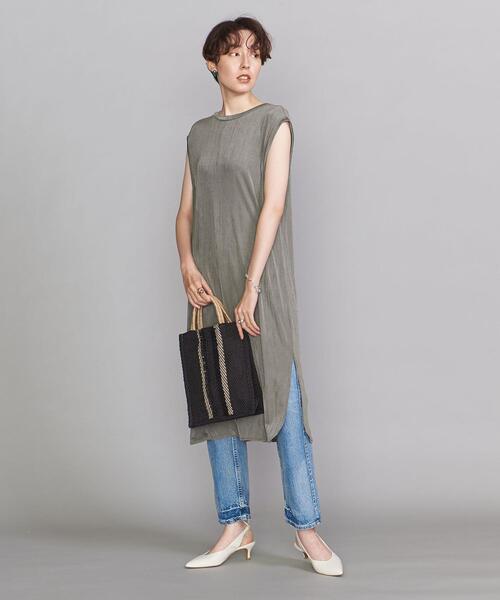 BEAUTY&YOUTH UNITED ARROWS（ビューティーアンドユースユナイテッドアローズ）の「BY シャイニースリットノースリーブ ワンピース -ウォッシャブル-◆（ワンピース・レディース・ブラック/グレー/オリーブ・FREE）」の11枚目の写真