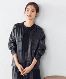 フェイクレザー ブルゾン