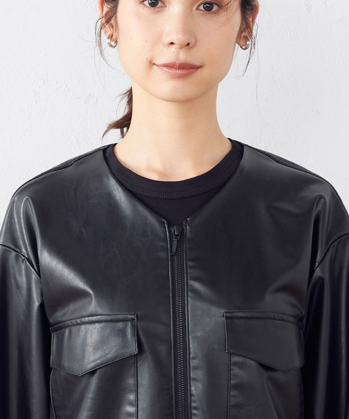 COMME CA ISM（コムサイズム）の「フェイクレザー　ブルゾン（ブルゾン・レディース・ブラック・MEDIUM/LARGE）」の11枚目の写真