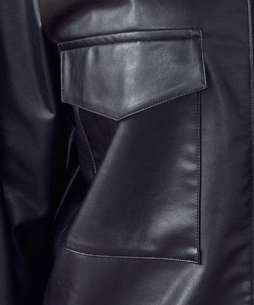 COMME CA ISM（コムサイズム）の「フェイクレザー　ブルゾン（ブルゾン・レディース・ブラック・MEDIUM/LARGE）」の2枚目の写真