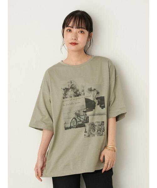 earth music&ecology（アースミュージックアンドエコロジー）の「PHOTOびっぐT ＊（Tシャツ/カットソー・レディース・オフホワイト/ミント・FREE）」の3枚目の写真