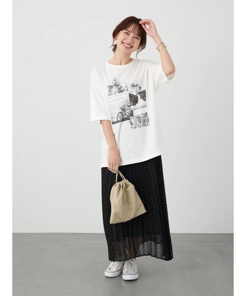 earth music&ecology（アースミュージックアンドエコロジー）の「PHOTOびっぐT ＊（Tシャツ/カットソー・レディース・オフホワイト/ミント・FREE）」の13枚目の写真