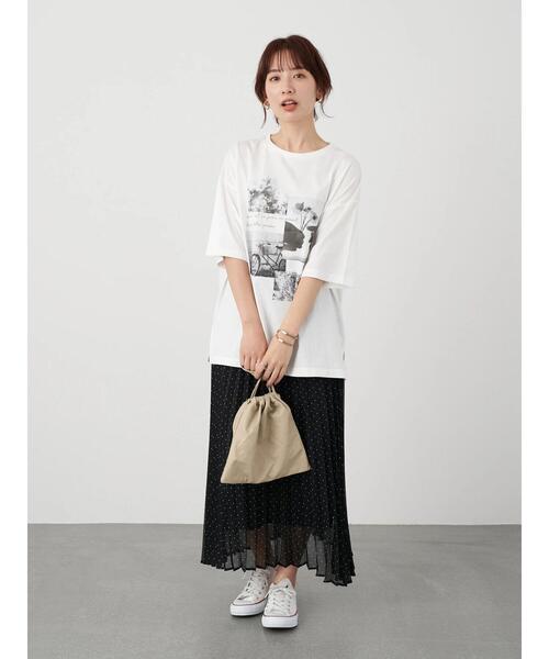 earth music&ecology（アースミュージックアンドエコロジー）の「PHOTOびっぐT ＊（Tシャツ/カットソー・レディース・オフホワイト/ミント・FREE）」の14枚目の写真