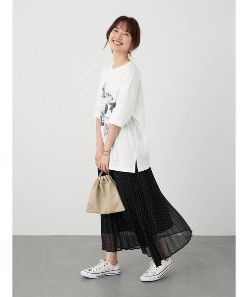 earth music&ecology（アースミュージックアンドエコロジー）の「PHOTOびっぐT ＊（Tシャツ/カットソー・レディース・オフホワイト/ミント・FREE）」の15枚目の写真