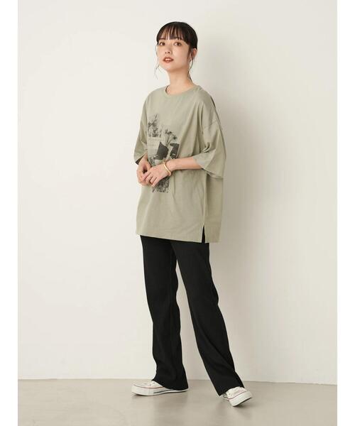 earth music&ecology（アースミュージックアンドエコロジー）の「PHOTOびっぐT ＊（Tシャツ/カットソー・レディース・オフホワイト/ミント・FREE）」の20枚目の写真