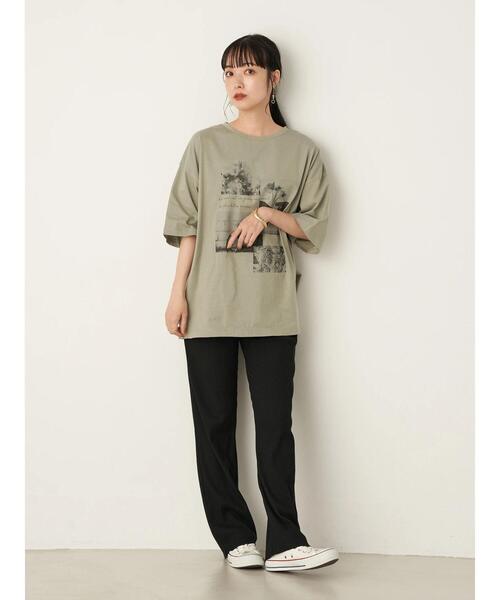 earth music&ecology（アースミュージックアンドエコロジー）の「PHOTOびっぐT ＊（Tシャツ/カットソー・レディース・オフホワイト/ミント・FREE）」の21枚目の写真