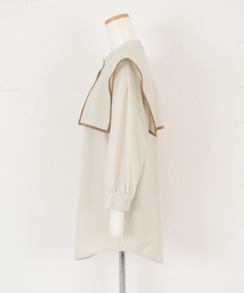 titivate（ティティベイト）の「ﾊﾟｲﾋﾟﾝｸﾞｽｸｴｱｶﾗｰｼｬﾂ（シャツ/ブラウス・レディース・ホワイト/ブラック/グレイッシュベージュ・M）」の17枚目の写真