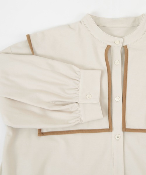 titivate（ティティベイト）の「ﾊﾟｲﾋﾟﾝｸﾞｽｸｴｱｶﾗｰｼｬﾂ（シャツ/ブラウス・レディース・ホワイト/ブラック/グレイッシュベージュ・M）」の19枚目の写真