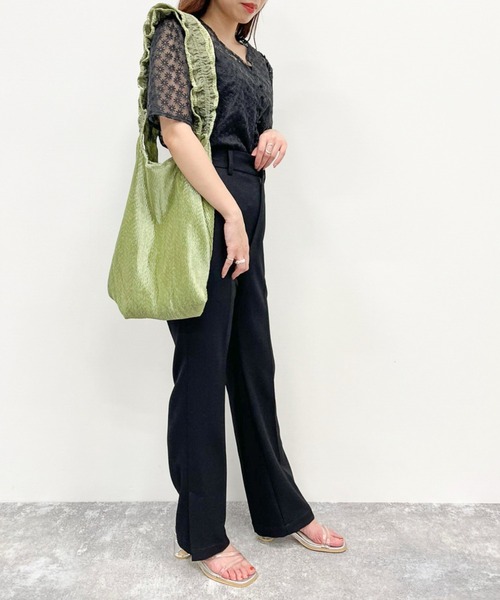 Heather(ヘザー)の「フリルハンドルトート 215680(トートバッグ・レディース・アイボリー/グリーン/ブラウン・ONE SIZE)」の8枚目の写真