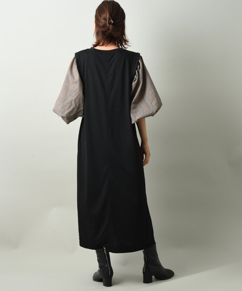 INTERPLANET（インタープラネット）の「【ＷＥＢ限定】ポンチウィングショルダーワンピース（ワンピース・レディース・ブラック系その他/ブラック/モカ・FREE）」の16枚目の写真