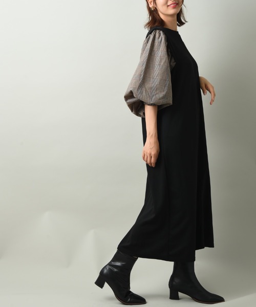 INTERPLANET（インタープラネット）の「【ＷＥＢ限定】ポンチウィングショルダーワンピース（ワンピース・レディース・ブラック系その他/ブラック/モカ・FREE）」の13枚目の写真