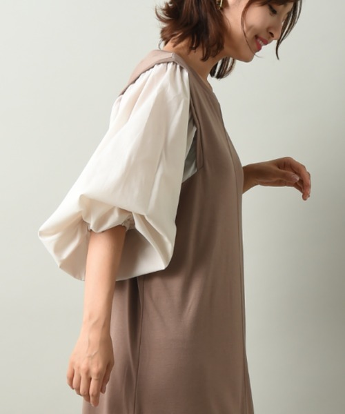 INTERPLANET（インタープラネット）の「【ＷＥＢ限定】ポンチウィングショルダーワンピース（ワンピース・レディース・ブラック系その他/ブラック/モカ・FREE）」の22枚目の写真