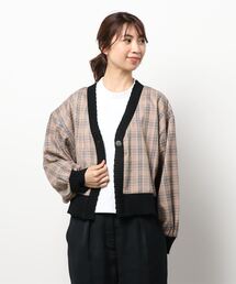 179/WG | チェックシャツリメイクカーデ(カーディガン/ボレロ)