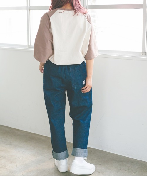 nemne store（ネンネストア）の「ごろごろするロゴ入りラグランＴシャツ（Tシャツ/カットソー・レディース・モスグリーン/モカ/ネイビー・フリー）」の17枚目の写真