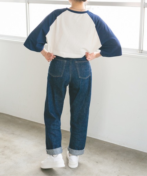 nemne store（ネンネストア）の「ごろごろするロゴ入りラグランＴシャツ（Tシャツ/カットソー・レディース・モスグリーン/モカ/ネイビー・フリー）」の13枚目の写真