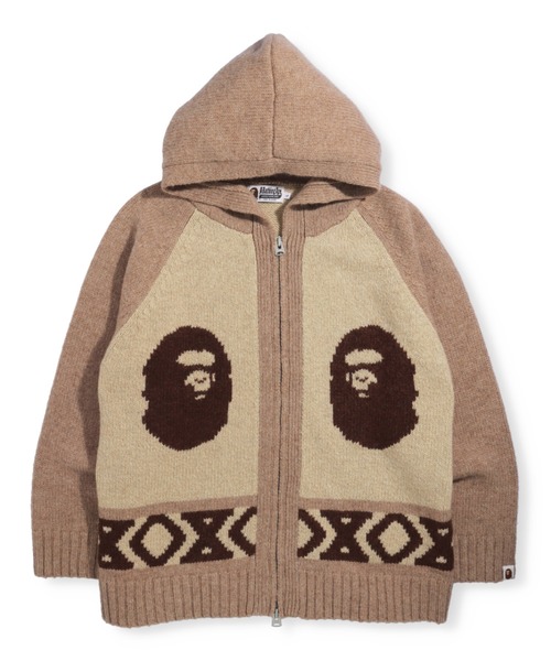 A BATHING APE（アベイシングエイプ）の「APE HEAD KNIT ZIP HOODIE M