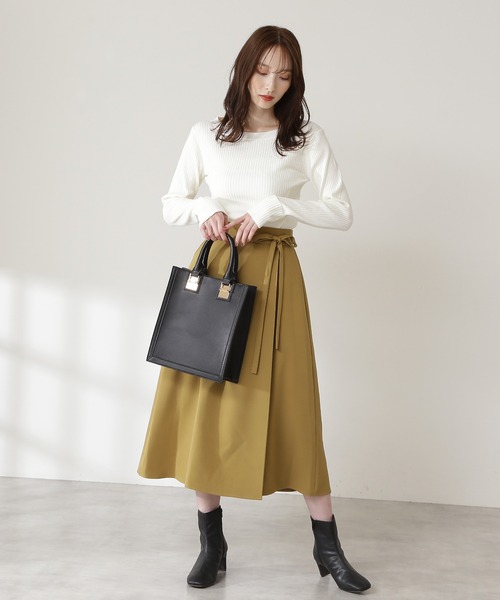 N.（N. Natural Beauty Basic）（エヌエヌナチュラルビューティーベーシック）の「◆ウォームアップリブボートニット（ニット/セーター・レディース・ホワイト/ブラック/グレー・MEDIUM）」の11枚目の写真