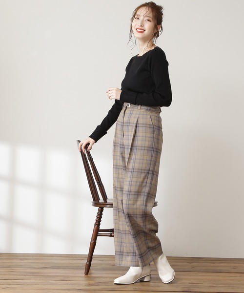 N.（N. Natural Beauty Basic）（エヌエヌナチュラルビューティーベーシック）の「◆ウォームアップリブボートニット（ニット/セーター・レディース・ホワイト/ブラック/グレー・MEDIUM）」の13枚目の写真