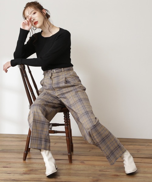 N.（N. Natural Beauty Basic）（エヌエヌナチュラルビューティーベーシック）の「◆ウォームアップリブボートニット（ニット/セーター・レディース・ホワイト/ブラック/グレー・MEDIUM）」の9枚目の写真