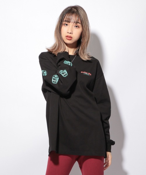 PBLIM（ページボーイリム）の「【PAGEBOYLIM】BillグラフィックロンT（Tシャツ/カットソー・レディース・ブラック/オフホワイト・MEDIUM/LARGE）」の12枚目の写真