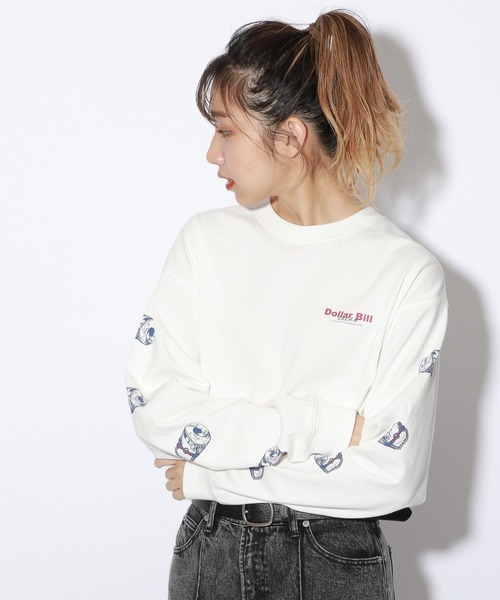 PBLIM（ページボーイリム）の「【PAGEBOYLIM】BillグラフィックロンT（Tシャツ/カットソー・レディース・ブラック/オフホワイト・MEDIUM/LARGE）」の3枚目の写真