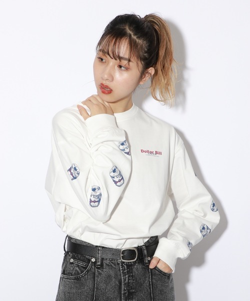 PBLIM（ページボーイリム）の「【PAGEBOYLIM】BillグラフィックロンT（Tシャツ/カットソー・レディース・ブラック/オフホワイト・MEDIUM/LARGE）」の4枚目の写真