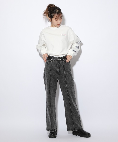 PBLIM（ページボーイリム）の「【PAGEBOYLIM】BillグラフィックロンT（Tシャツ/カットソー・レディース・ブラック/オフホワイト・MEDIUM/LARGE）」の6枚目の写真