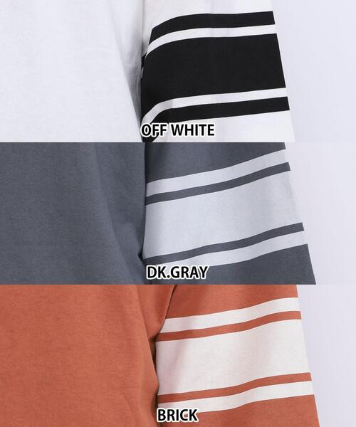 coen（コーエン）の「USAコットン7分袖フットボールTシャツ（Tシャツ/カットソー・レディース・オフホワイト/ダークグレー/オレンジ系その他・M/L）」の8枚目の写真