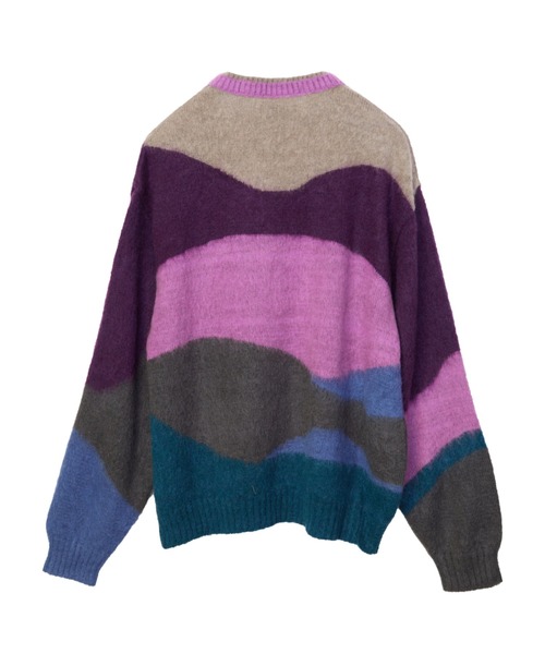 TAUPE（トープ）の「【TAUPE/トープ】 モヘアインターシャクルーニット（ニット/セーター・メンズ・ダークグリーン/パープル・2）」の15枚目の写真