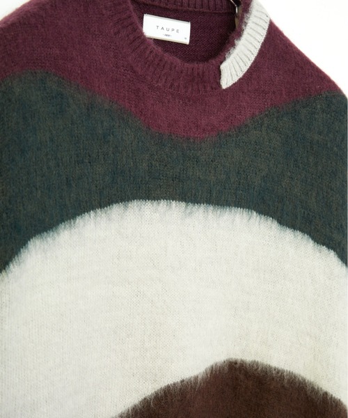 TAUPE（トープ）の「【TAUPE/トープ】 モヘアインターシャクルーニット（ニット/セーター・メンズ・ダークグリーン/パープル・2）」の13枚目の写真