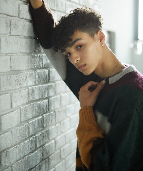 TAUPE（トープ）の「【TAUPE/トープ】 モヘアインターシャクルーニット（ニット/セーター・メンズ・ダークグリーン/パープル・2）」の14枚目の写真