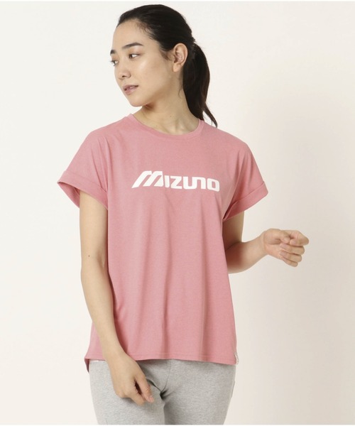 MIZUNO SPORTS STYLE（ミズノスポーツスタイル）の「【Rikako Ikee Collection】　Ri　Tシャツ［レディース］（Tシャツ/カットソー・レディース・ブラック×グレー/グリーン系その他/杢グレー/スモークピンク・M/L/S）」の4枚目の写真