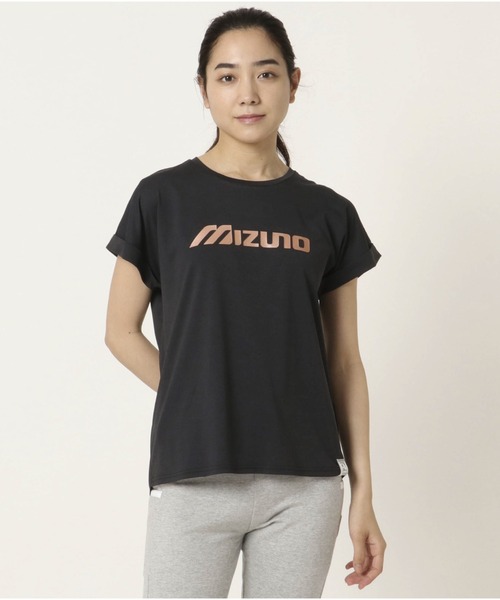 MIZUNO SPORTS STYLE（ミズノスポーツスタイル）の「【Rikako Ikee Collection】　Ri　Tシャツ［レディース］（Tシャツ/カットソー・レディース・ブラック×グレー/グリーン系その他/杢グレー/スモークピンク・M/L/S）」の2枚目の写真
