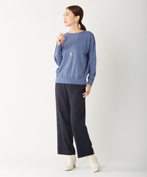 J.PRESS(ジェイプレス)の「T/R ウールストレッチグレンチェックⅡ ストレート パンツ(その他パンツ・レディース・ブラック系3/ネイビー系3・7/9/13/11)」の7枚目の写真