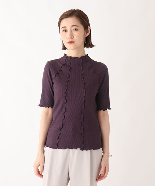 AG by aquagirl（エージーバイアクアガール）の「◆RENU(R)リブ配色ウェーブプルオーバー【WEB限定サイズ】（Tシャツ/カットソー・レディース・パープル系4/ダークグリーン/ブラウン系/ブラック/ライトグレー・36/40/38）」の10枚目の写真