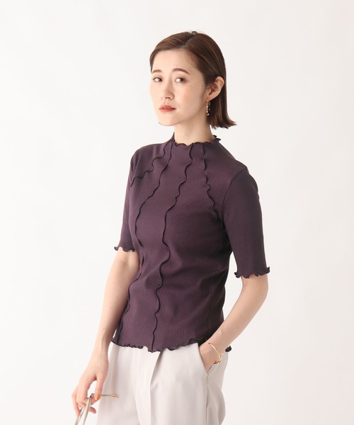 AG by aquagirl（エージーバイアクアガール）の「◆RENU(R)リブ配色ウェーブプルオーバー【WEB限定サイズ】（Tシャツ/カットソー・レディース・パープル系4/ダークグリーン/ブラウン系/ブラック/ライトグレー・36/40/38）」の5枚目の写真